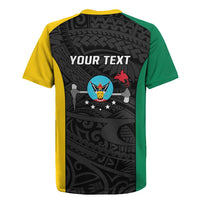 Personalised PNG Hela Province Rugby Jersey Bird of Paradise Tattoo Flag Motif - Polynesian Pride