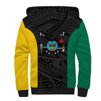 Personalised PNG Hela Province Sherpa Hoodie Bird of Paradise Tattoo Flag Motif LT9 - Polynesian Pride