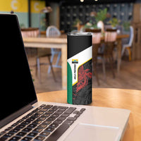 Personalised PNG Hela Province Skinny Tumbler Bird of Paradise Tattoo Flag Motif - Polynesian Pride