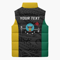 Personalised PNG Hela Province Sleeveless Puffer Jacket Bird of Paradise Tattoo Flag Motif - Polynesian Pride