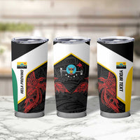 Personalised PNG Hela Province Tumbler Cup Bird of Paradise Tattoo Flag Motif - Polynesian Pride