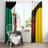 Personalised PNG Hela Province Window Curtain Bird of Paradise Tattoo Flag Motif - Polynesian Pride