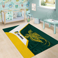 Personalised PNG Jiwaka Province Area Rug Bird of Paradise Tattoo Flag Motif - Polynesian Pride