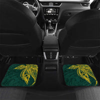 Personalised PNG Jiwaka Province Car Mats Bird of Paradise Tattoo Flag Motif LT9 Set 2pcs - Back Green - Polynesian Pride