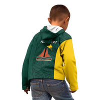 Personalised PNG Jiwaka Province Kid Hoodie Bird of Paradise Tattoo Flag Motif - Polynesian Pride