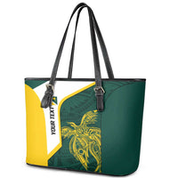 Personalised PNG Jiwaka Province Leather Tote Bag Bird of Paradise Tattoo Flag Motif - Polynesian Pride