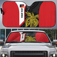 Personalised PNG Sandaun Province Auto Sun Shade Bird of Paradise Tattoo Flag Motif - Polynesian Pride