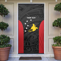 Personalised PNG Sandaun Province Door Cover Bird of Paradise Tattoo Flag Motif - Polynesian Pride