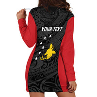 Personalised PNG Sandaun Province Hoodie Dress Bird of Paradise Tattoo Flag Motif - Polynesian Pride