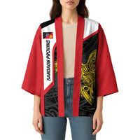 Personalised PNG Sandaun Province Kimono Bird of Paradise Tattoo Flag Motif - Polynesian Pride