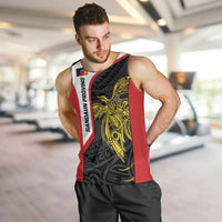 Personalised PNG Sandaun Province Men Tank Top Bird of Paradise Tattoo Flag Motif LT9 Red - Polynesian Pride