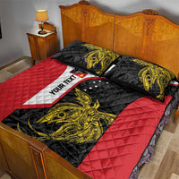 Personalised PNG Sandaun Province Quilt Bed Set Bird of Paradise Tattoo Flag Motif - Polynesian Pride