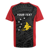 Personalised PNG Sandaun Province Rugby Jersey Bird of Paradise Tattoo Flag Motif - Polynesian Pride