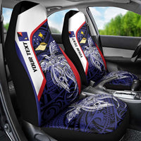 Personalised PNG West New Britain Province Car Seat Cover Bird of Paradise Tattoo Flag Motif - Polynesian Pride