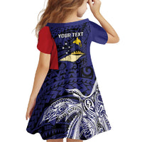 Personalised PNG West New Britain Province Family Matching Summer Maxi Dress and Hawaiian Shirt Bird of Paradise Tattoo Flag Motif - Polynesian Pride