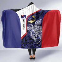 Personalised PNG West New Britain Province Hooded Blanket Bird of Paradise Tattoo Flag Motif - Polynesian Pride