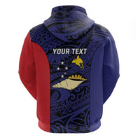 Personalised PNG West New Britain Province Hoodie Bird of Paradise Tattoo Flag Motif - Polynesian Pride