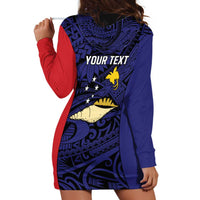 Personalised PNG West New Britain Province Hoodie Dress Bird of Paradise Tattoo Flag Motif - Polynesian Pride