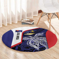 Personalised PNG West New Britain Province Round Carpet Bird of Paradise Tattoo Flag Motif - Polynesian Pride