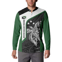 Personalised PNG Western Highlands Province Button Sweatshirt Bird of Paradise Tattoo Flag Motif LT9 - Polynesian Pride