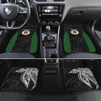 Personalised PNG Western Highlands Province Car Mats Bird of Paradise Tattoo Flag Motif LT9 Set 4pcs Green - Polynesian Pride