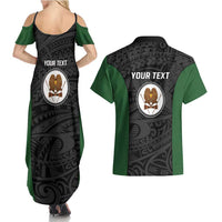 Personalised PNG Western Highlands Province Couples Matching Summer Maxi Dress and Hawaiian Shirt Bird of Paradise Tattoo Flag Motif LT9 - Polynesian Pride