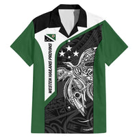 Personalised PNG Western Highlands Province Family Matching Mermaid Dress and Hawaiian Shirt Bird of Paradise Tattoo Flag Motif LT9 Dad's Shirt - Short Sleeve Green - Polynesian Pride