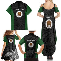 Personalised PNG Western Highlands Province Family Matching Summer Maxi Dress and Hawaiian Shirt Bird of Paradise Tattoo Flag Motif LT9 - Polynesian Pride