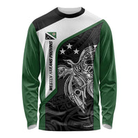 Personalised PNG Western Highlands Province Long Sleeve Shirt Bird of Paradise Tattoo Flag Motif LT9 Unisex Green - Polynesian Pride