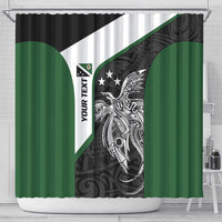 Personalised PNG Western Highlands Province Shower Curtain Bird of Paradise Tattoo Flag Motif - Polynesian Pride