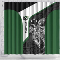 Personalised PNG Western Highlands Province Shower Curtain Bird of Paradise Tattoo Flag Motif - Polynesian Pride