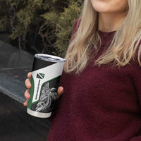 Personalised PNG Western Highlands Province Tumbler Cup Bird of Paradise Tattoo Flag Motif - Polynesian Pride