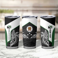 Personalised PNG Western Highlands Province Tumbler Cup Bird of Paradise Tattoo Flag Motif - Polynesian Pride