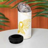 Be Bold Go Gold Polyneisan Ribbon Childhood Personalised 4 in 1 Can Cooler Tumbler