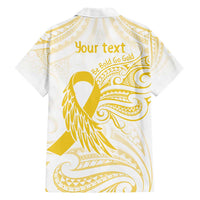 Be Bold Go Gold Polyneisan Ribbon Childhood Personalised Family Matching Short Sleeve Bodycon Dress and Hawaiian Shirt