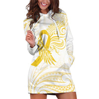 Be Bold Go Gold Polyneisan Ribbon Childhood Personalised Hoodie Dress LT9 Gold - Polynesian Pride