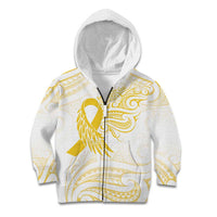 Be Bold Go Gold Polyneisan Ribbon Childhood Personalised Kid Hoodie