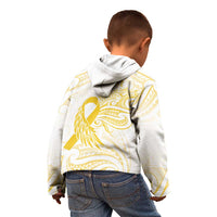 Be Bold Go Gold Polyneisan Ribbon Childhood Personalised Kid Hoodie