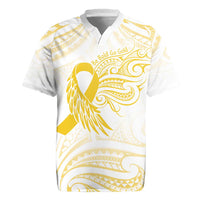 Be Bold Go Gold Polyneisan Ribbon Childhood Personalised Rugby Jersey LT9 Gold - Polynesian Pride