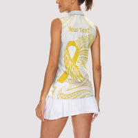 Be Bold Go Gold Polyneisan Ribbon Childhood Personalised Women Sleeveless Polo Shirt