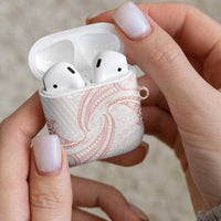 White Sunday Lotu Tamaiti AirPods Case Polynesian Wave Pastel Blush LT9 - Polynesian Pride