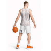 White Sunday Lotu Tamaiti Basketball Jersey Polynesian Wave Pastel Blush LT9 - Polynesian Pride