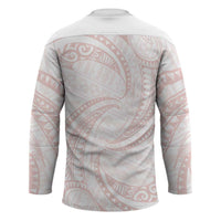 White Sunday Lotu Tamaiti Hockey Jersey Polynesian Wave Pastel Blush LT9 - Polynesian Pride
