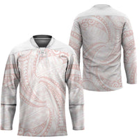 White Sunday Lotu Tamaiti Hockey Jersey Polynesian Wave Pastel Blush LT9 - Polynesian Pride