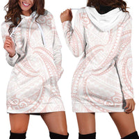White Sunday Lotu Tamaiti Hoodie Dress Polynesian Wave Pastel Blush LT9 - Polynesian Pride