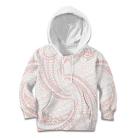 White Sunday Lotu Tamaiti Kid Hoodie Polynesian Wave Pastel Blush - Polynesian Pride