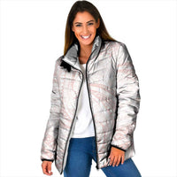 White Sunday Lotu Tamaiti Padded Jacket Polynesian Wave Pastel Blush LT9 Women Blush - Polynesian Pride