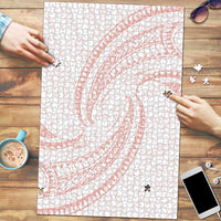White Sunday Lotu Tamaiti Puzzle Polynesian Wave Pastel Blush LT9 Blush - Polynesian Pride