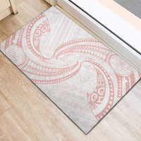 White Sunday Lotu Tamaiti Rubber Doormat Polynesian Wave Pastel Blush LT9 - Polynesian Pride