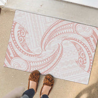 White Sunday Lotu Tamaiti Rubber Doormat Polynesian Wave Pastel Blush LT9 - Polynesian Pride